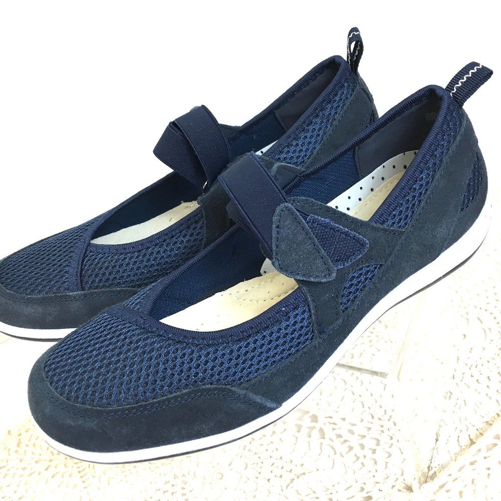 PAVERS Touch Fasten Sport Mesh Suede  Mary Jane Shoes Size 7 (40) EUC